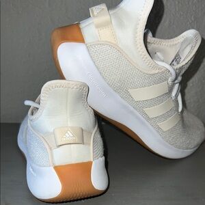 Adidas Cream Athletic Shoes with Knit Upper and Sock-Like Fit